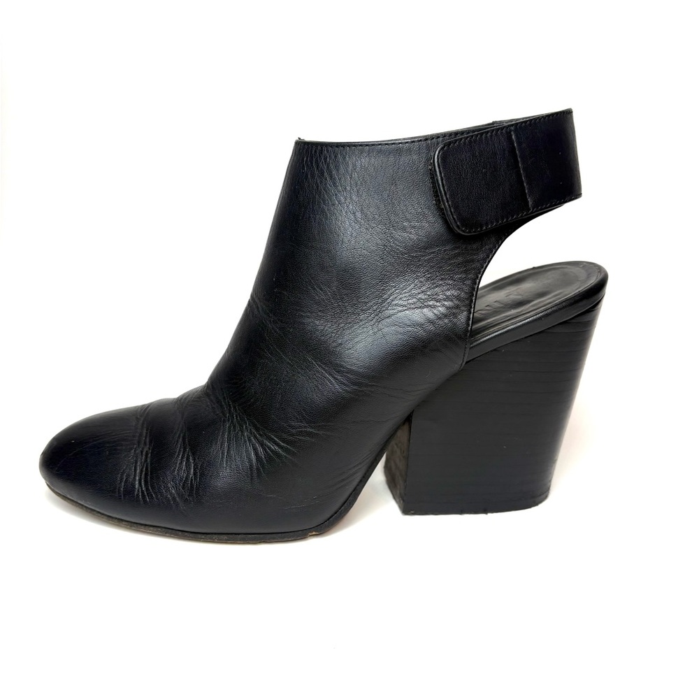 Vince Black Leather Heeled Ankle Bootie | 7.5 - Picture 8 of 9